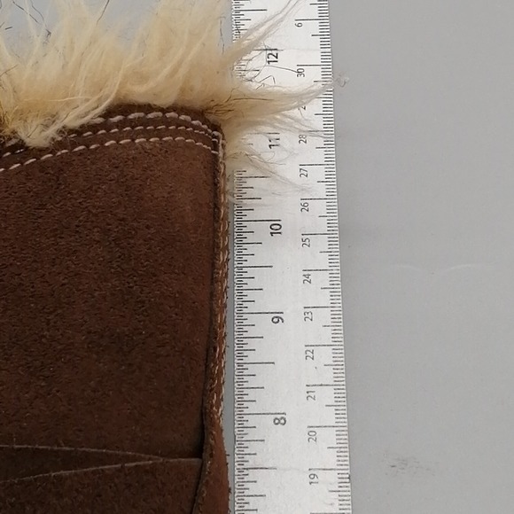 Columbia Boots Womens Snow Boot Chatel Brown Suede‎ Side Zip Faux Fur 7.5 - Picture 9 of 13